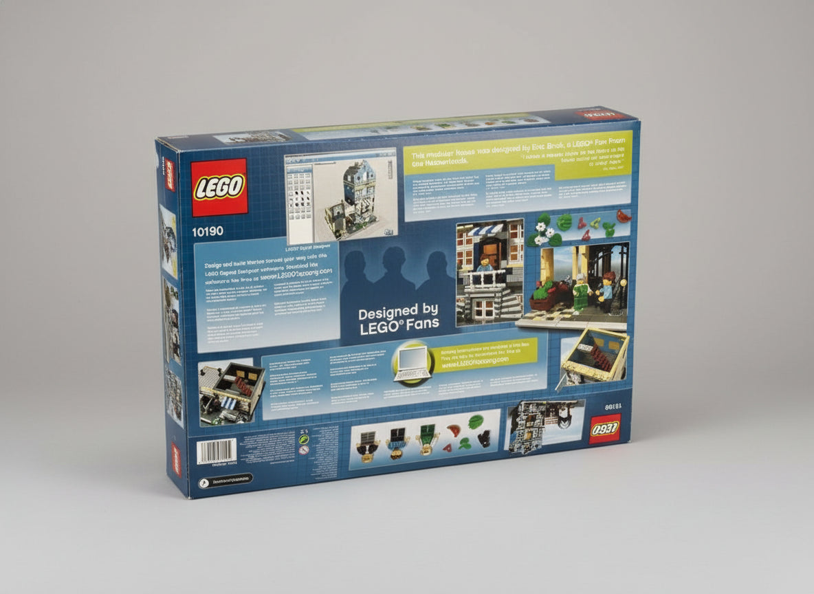 LEGO Advanced Models: 10190 Market Street Factory New Sealed in Box, Second-hand But Unused