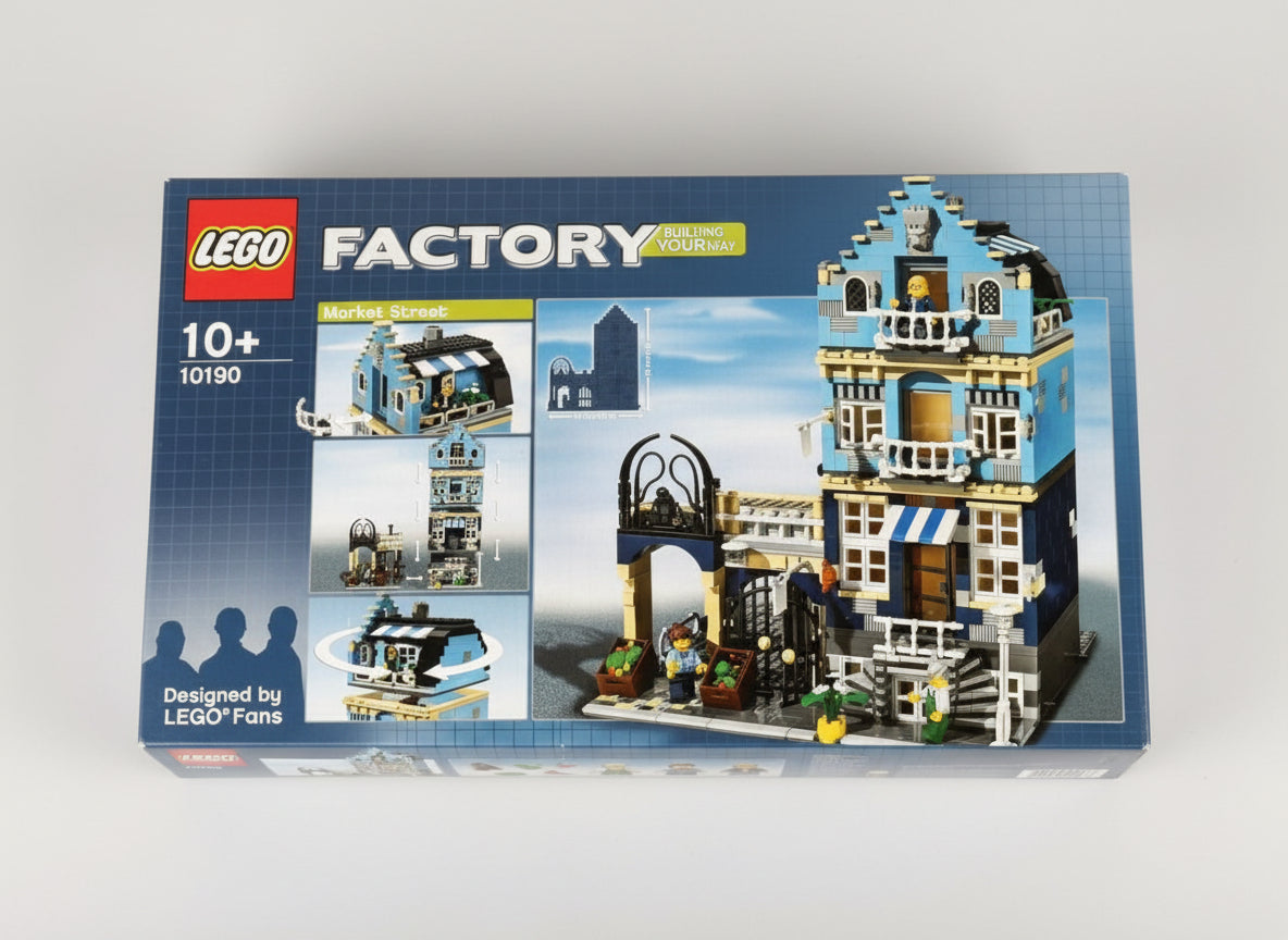 LEGO Advanced Models: 10190 Market Street Factory New Sealed in Box, Second-hand But Unused
