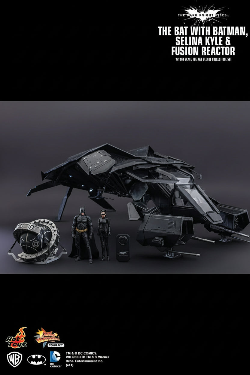 HOTTOYS MMSC002 1/12 The Bat Plane With Batman Catwoman & Fusion Reactor New Sealed, Second-hand But Unused