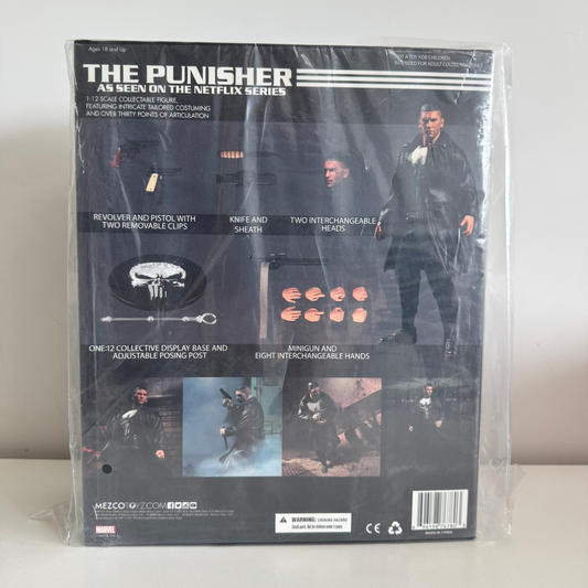 Mezco Toyz The Punisher Netflix 6" MARVEL ONE:12 Collective New Sealed, Second-hand But Unused