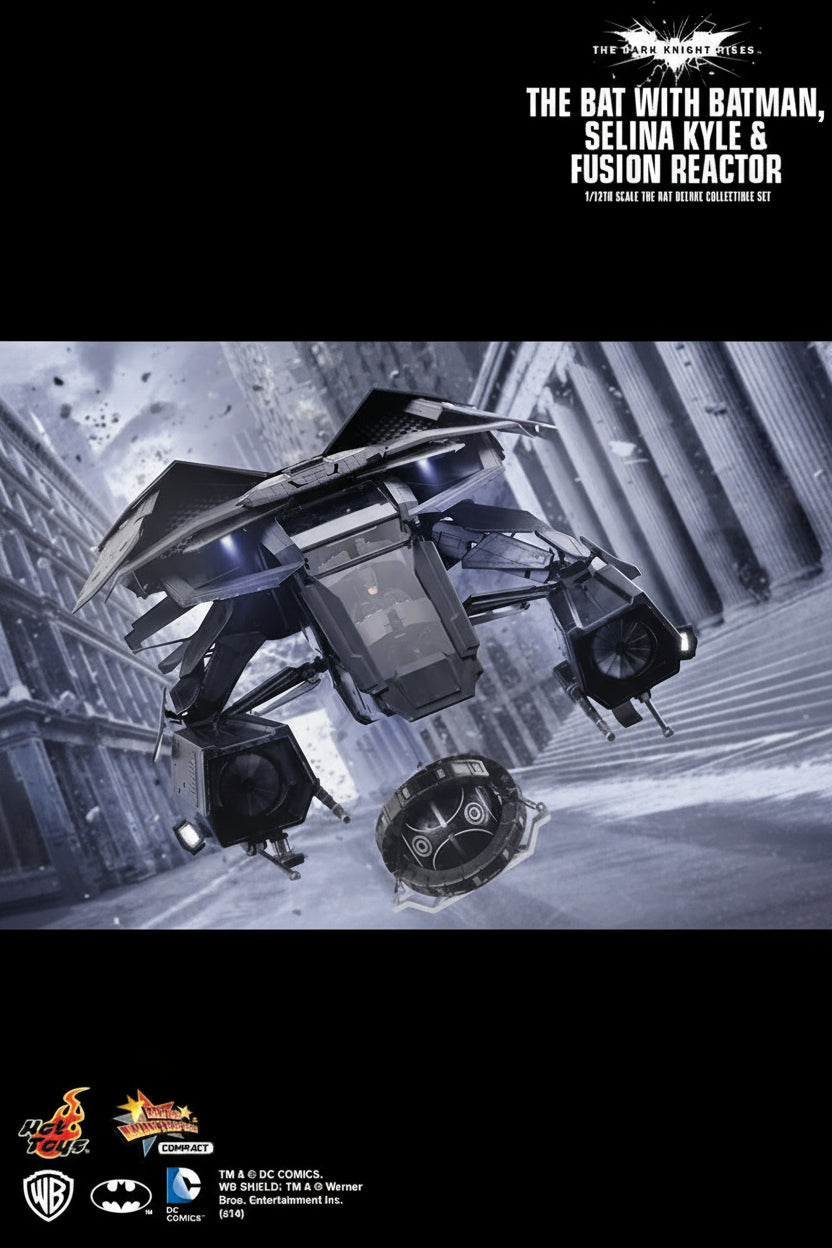 HOTTOYS MMSC002 1/12 The Bat Plane With Batman Catwoman & Fusion Reactor New Sealed, Second-hand But Unused